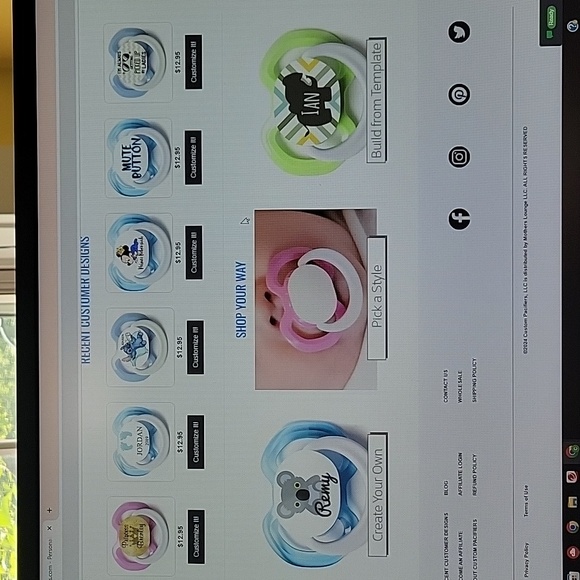 Custom Pacifiers Gift Card $30 - Picture 3 of 5